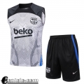 Tute Calcio Senza maniche Barcellona Bianco Uomo 23 24 A62