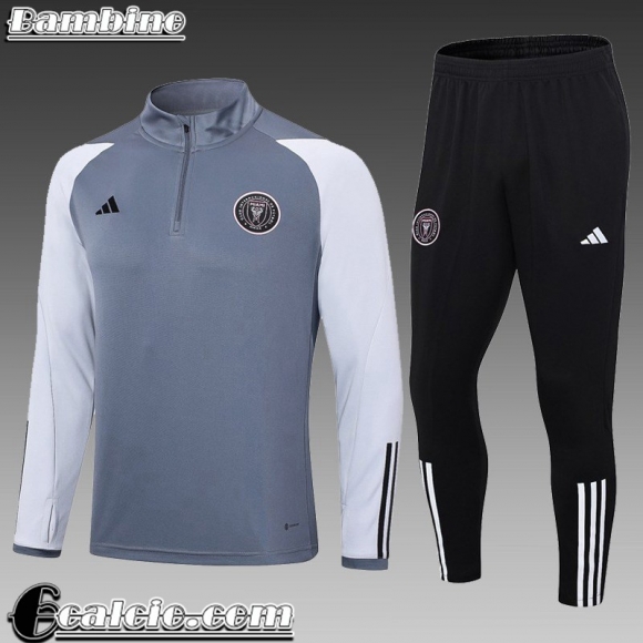 Tute Calcio + PANTALONI Inter Miami grigio Bambini 23 24 C04