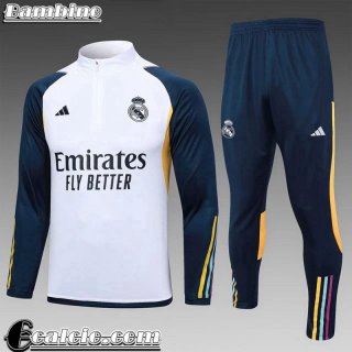 Tute Calcio + PANTALONI Real Madrid Bianco Bambini 23 24 C17