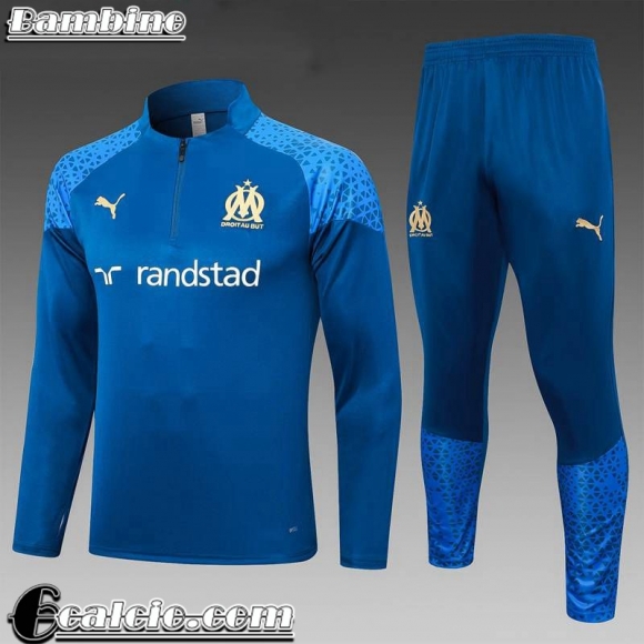 Tute Calcio + PANTALONI Marsiglia blu Bambini 23 24 C19