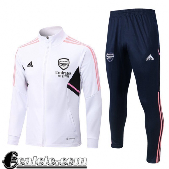 Full-Zip Giacca Arsenal Bianco Uomo 2022 23 JK527