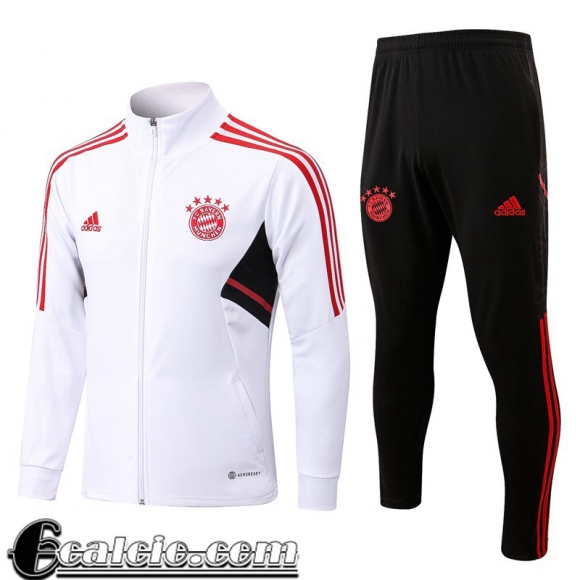 Full-Zip Giacca Bayern Monaco Bianco Uomo 2022 23 JK528